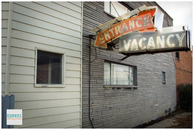 vintage, old motels from Chicago, mid-century, abandoned, 2005